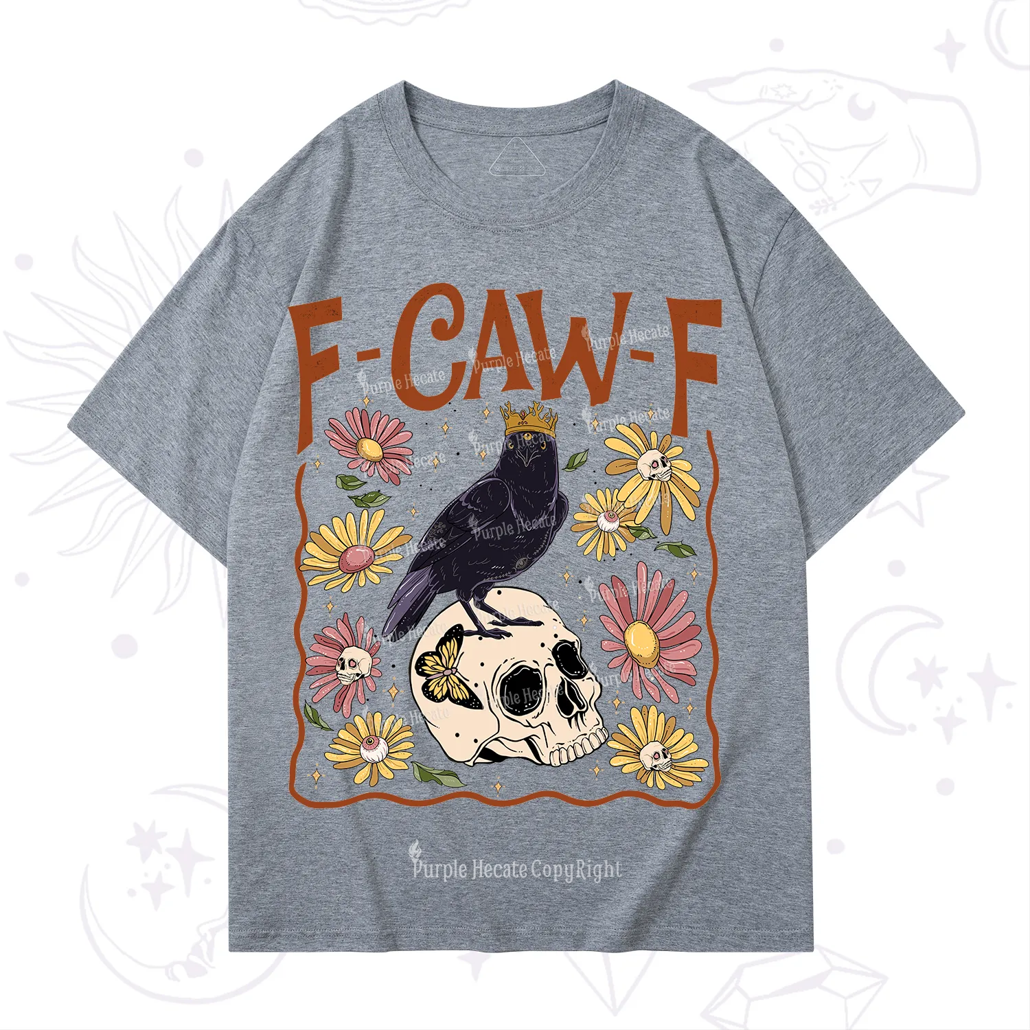 Purplehecate Funny F-Caw-F Crow T-Shirt