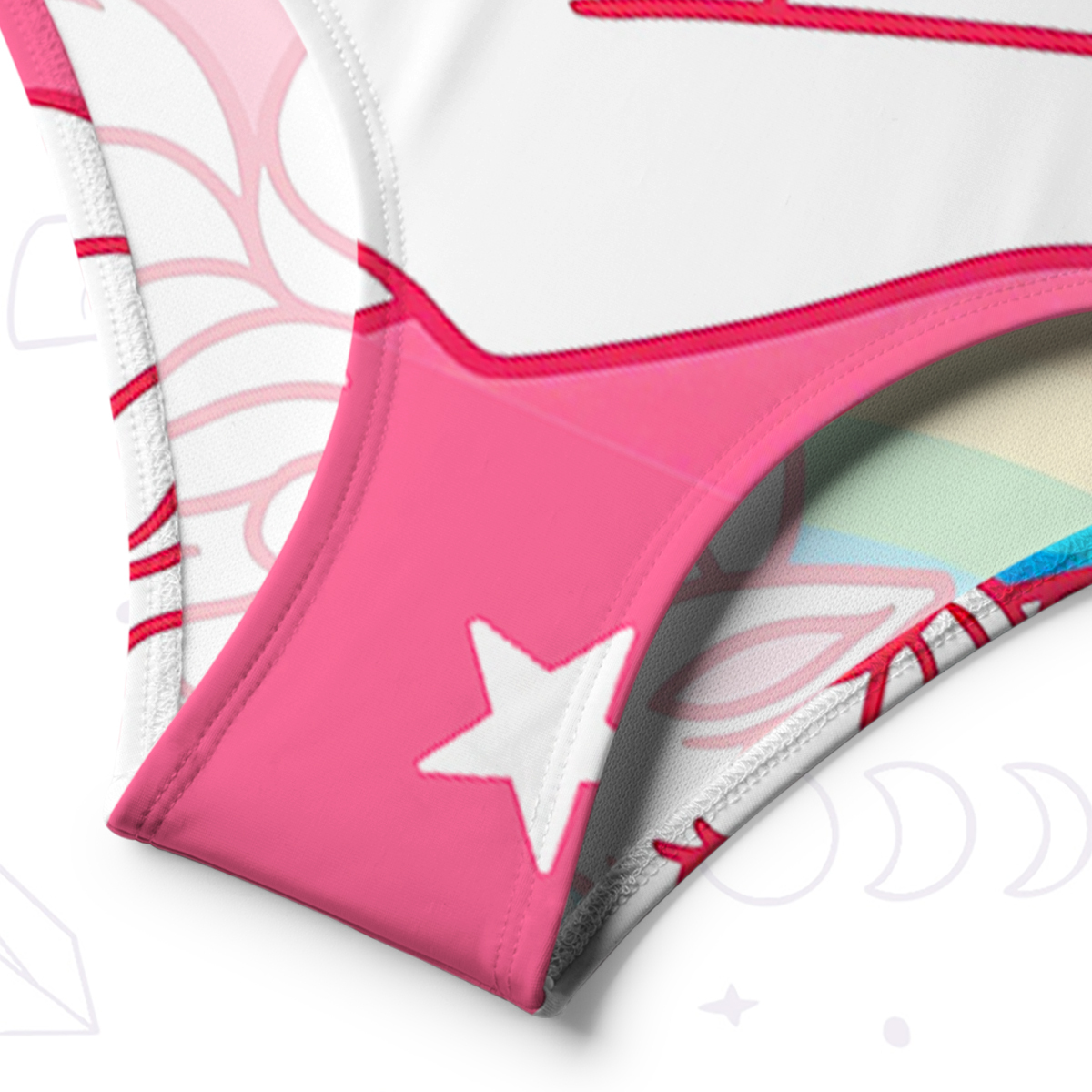 Purplehecate Dreamy Rainbow Unicorn One-Shoulder One-Piece Swimsuit