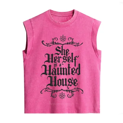 Purplehecate She Herself is a Haunted House Vintage Washed Tank