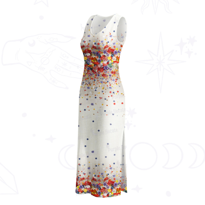 Purplehecate Spring Garden Crochet Knit Maxi Dress