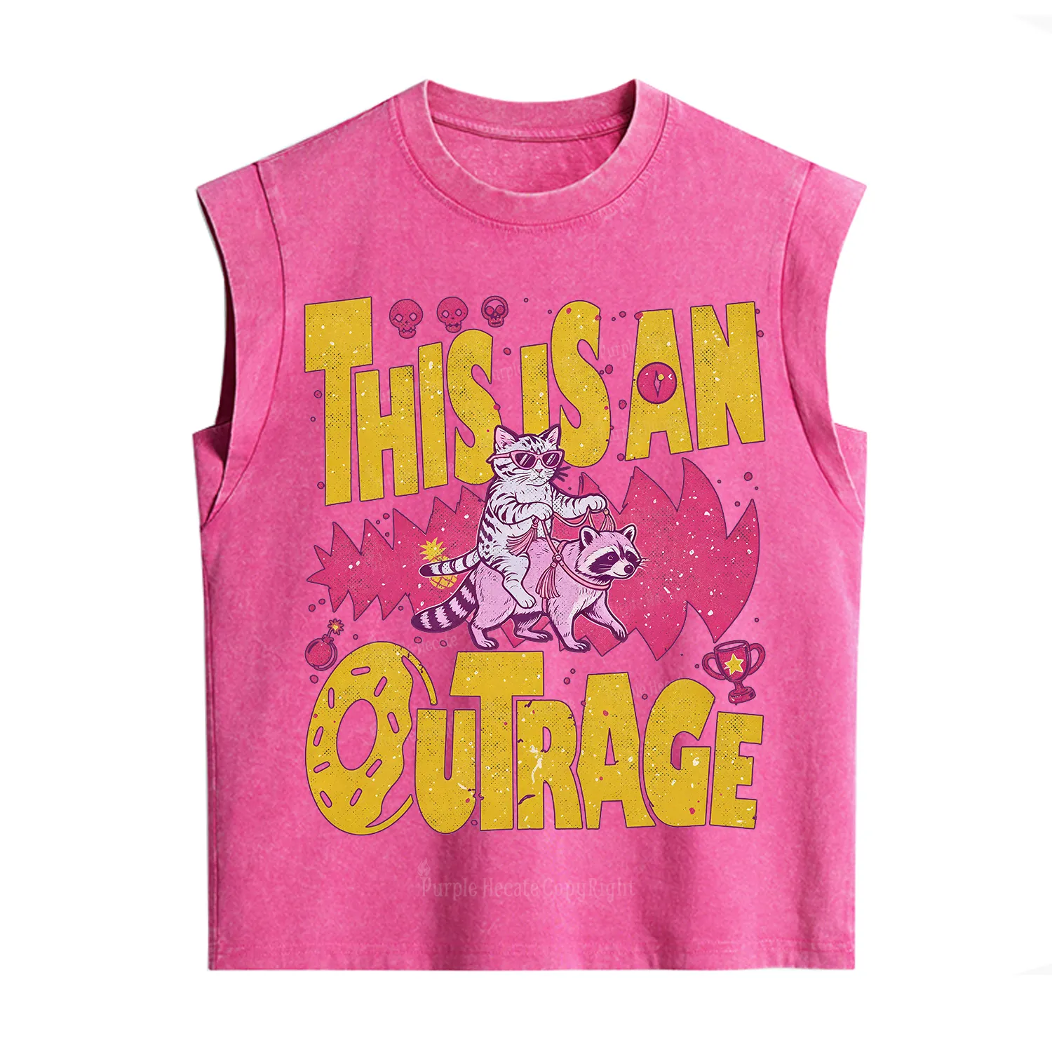Purplehecate This Is An Outrage Angry Raccoons Vintage Washed Tank