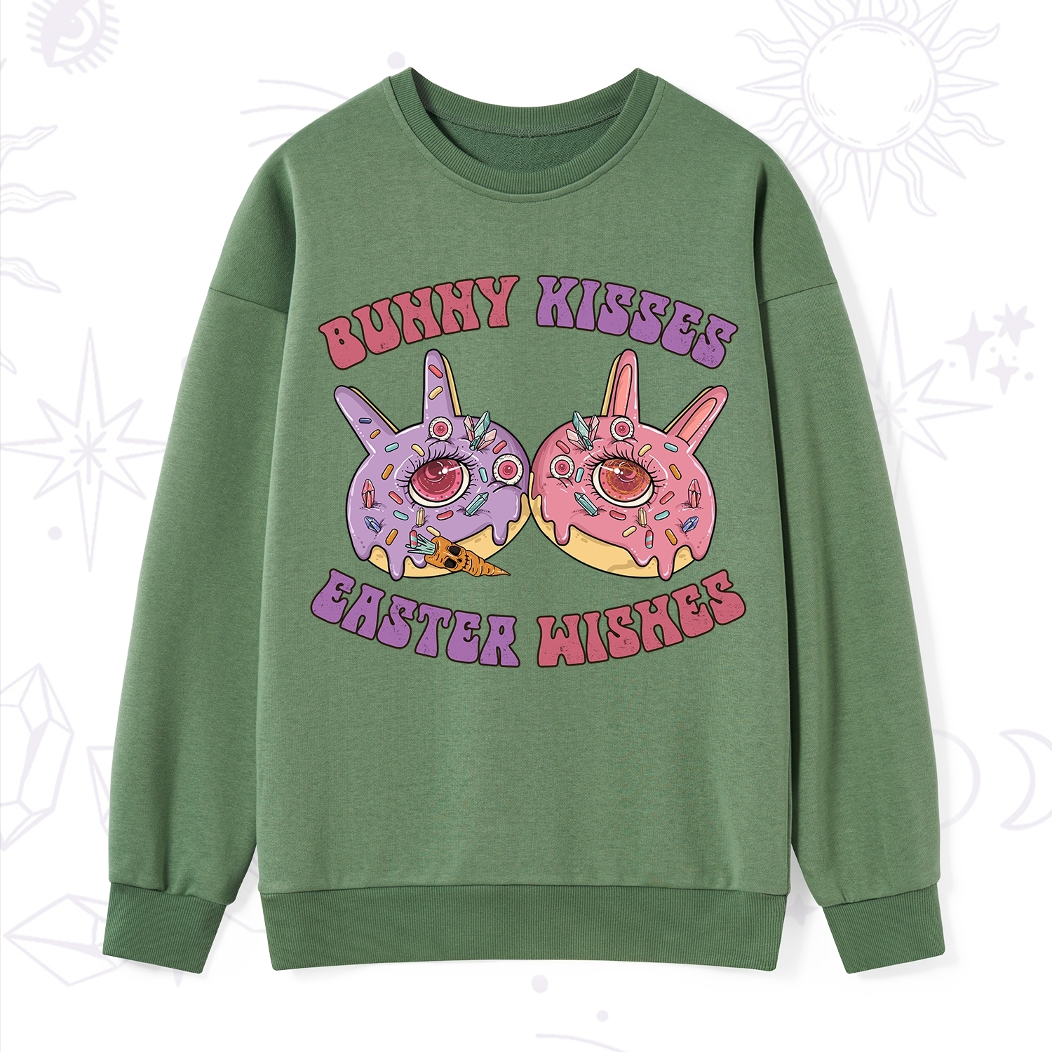 Purplehecate Bunny Kisses Easter Wishes Sweatshirt