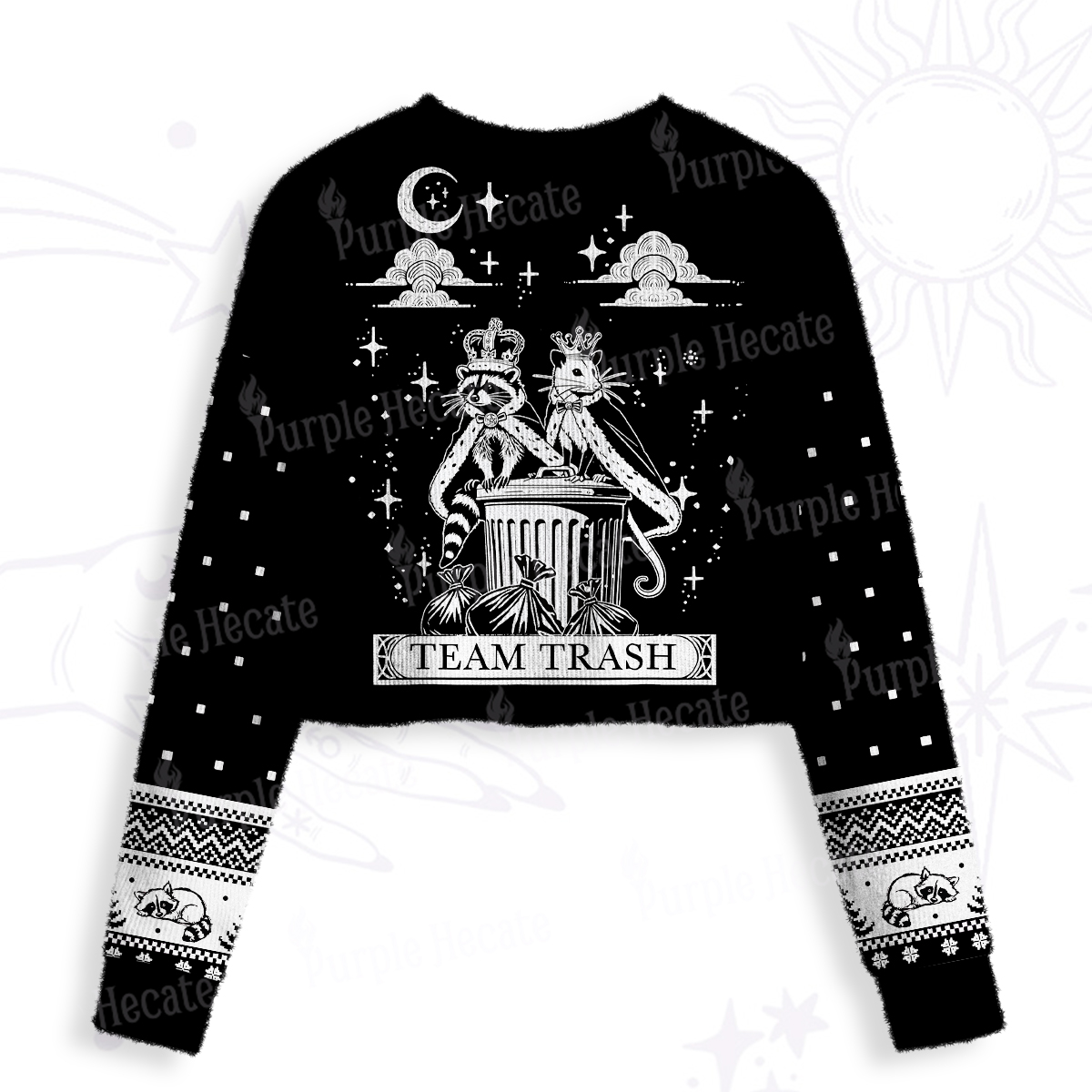 Purplehecate The Team Trash Kingdom Crop Fuzzy Ugly Sweatshirt