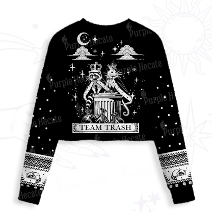 Purplehecate The Team Trash Kingdom Crop Fuzzy Ugly Sweatshirt