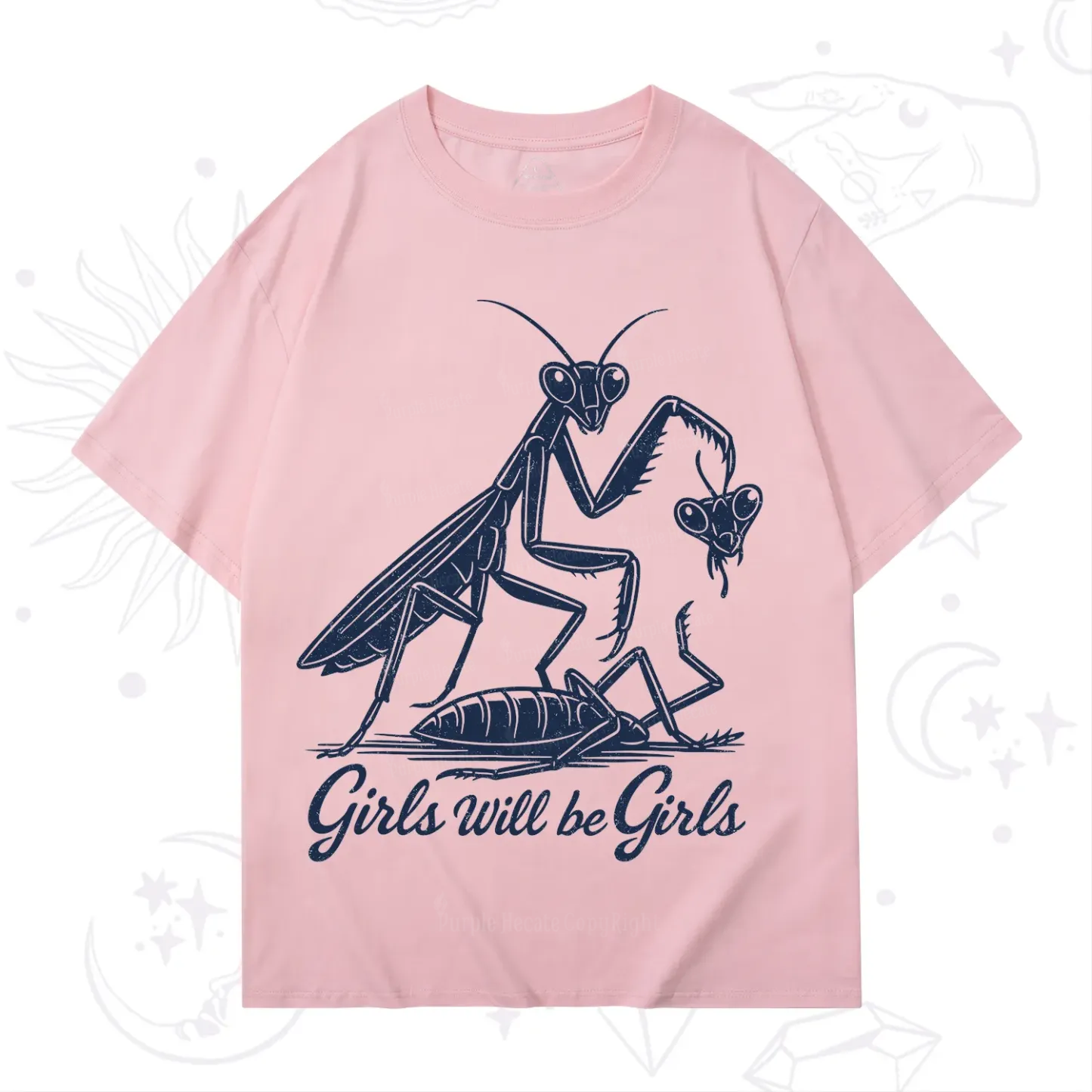 Purplehecate Girls Will Be Girls Praying Mantis T-Shirt
