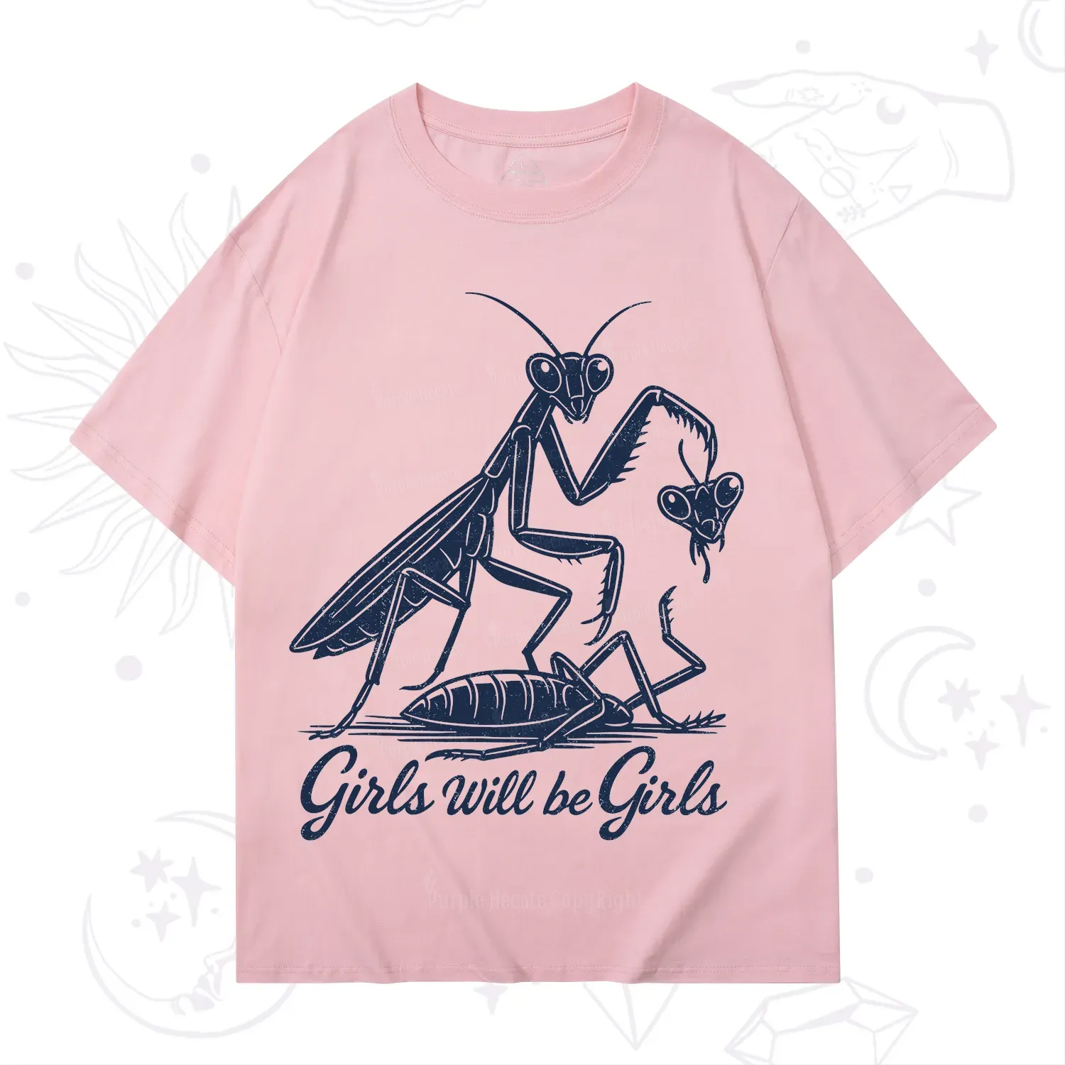 Purplehecate Girls Will Be Girls Praying Mantis T-Shirt