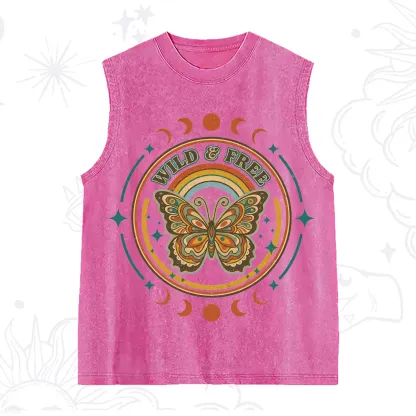 Purplehecate Wild?And?Free?Butterfly Washed Tank