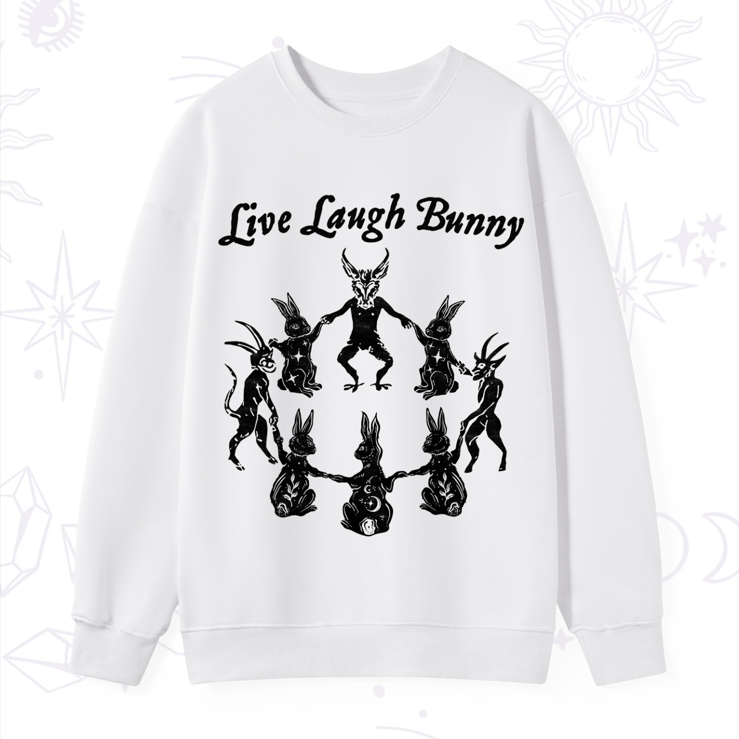 Purplehecate Live Laugh Bunny Sweatshirt