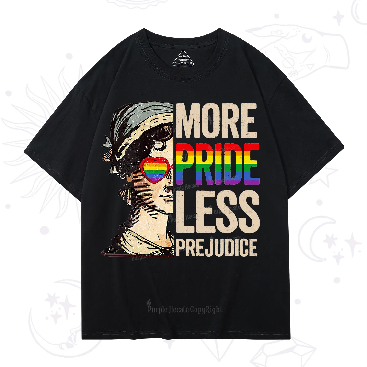 Purplehecate More Pride Less Prejudice Rainbow T-Shirt