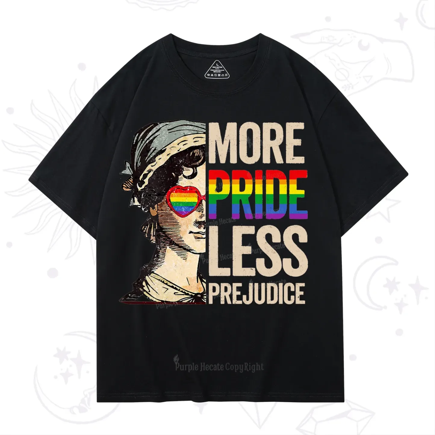 Purplehecate More Pride Less Prejudice Rainbow T-Shirt