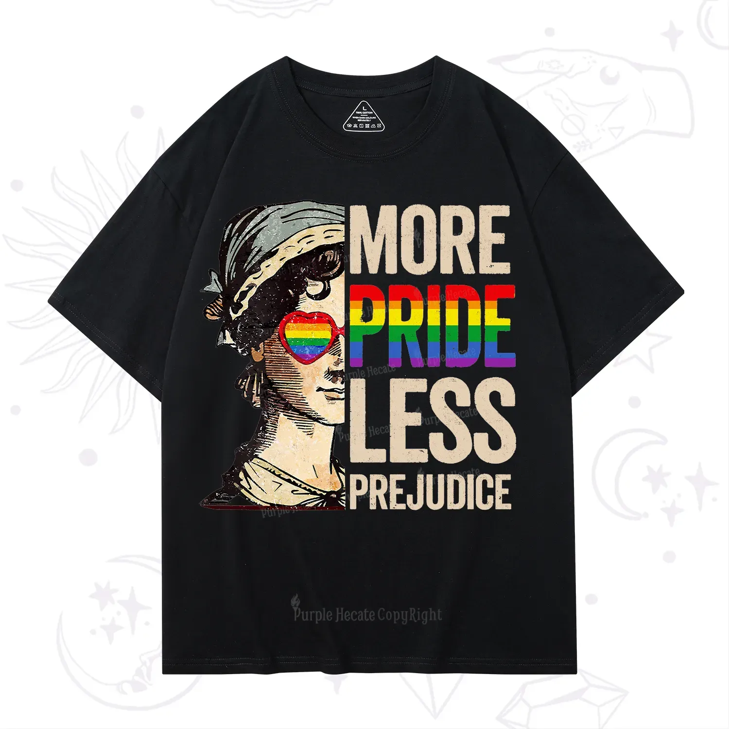 Purplehecate More Pride Less Prejudice Rainbow T-Shirt