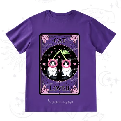 Purplehecate The Lovers Cherry Cat Tarot T-Shirt