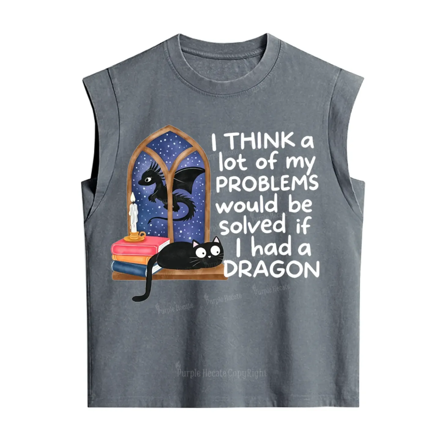 Purplehecate I Think A Lot Of My Problems Would Be Solved If I Had a Dragon Vintage Washed Tank