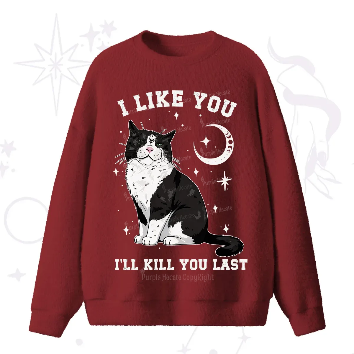 Purplehecate I Like You I'll Kill You Last Fuzzy Ugly Sweater