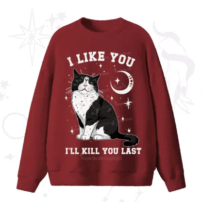 Purplehecate I Like You I'll Kill You Last Fuzzy Ugly Sweater