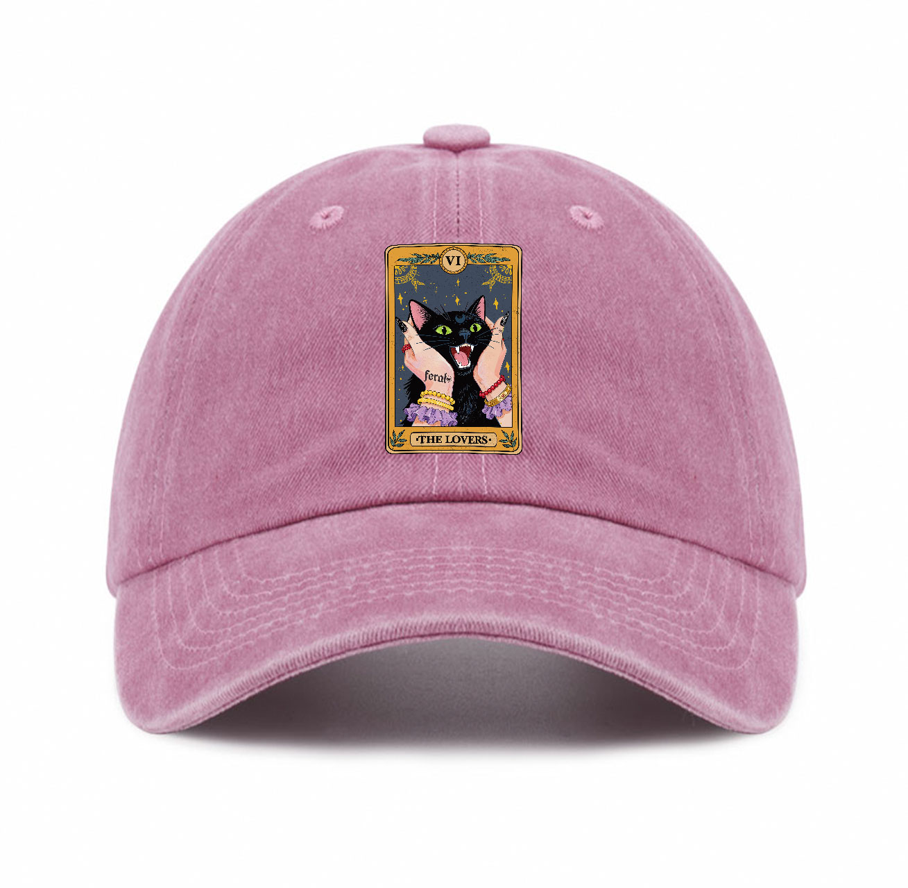 Purplehecate The Lovers Tarot Feral Cat Baseball Cap