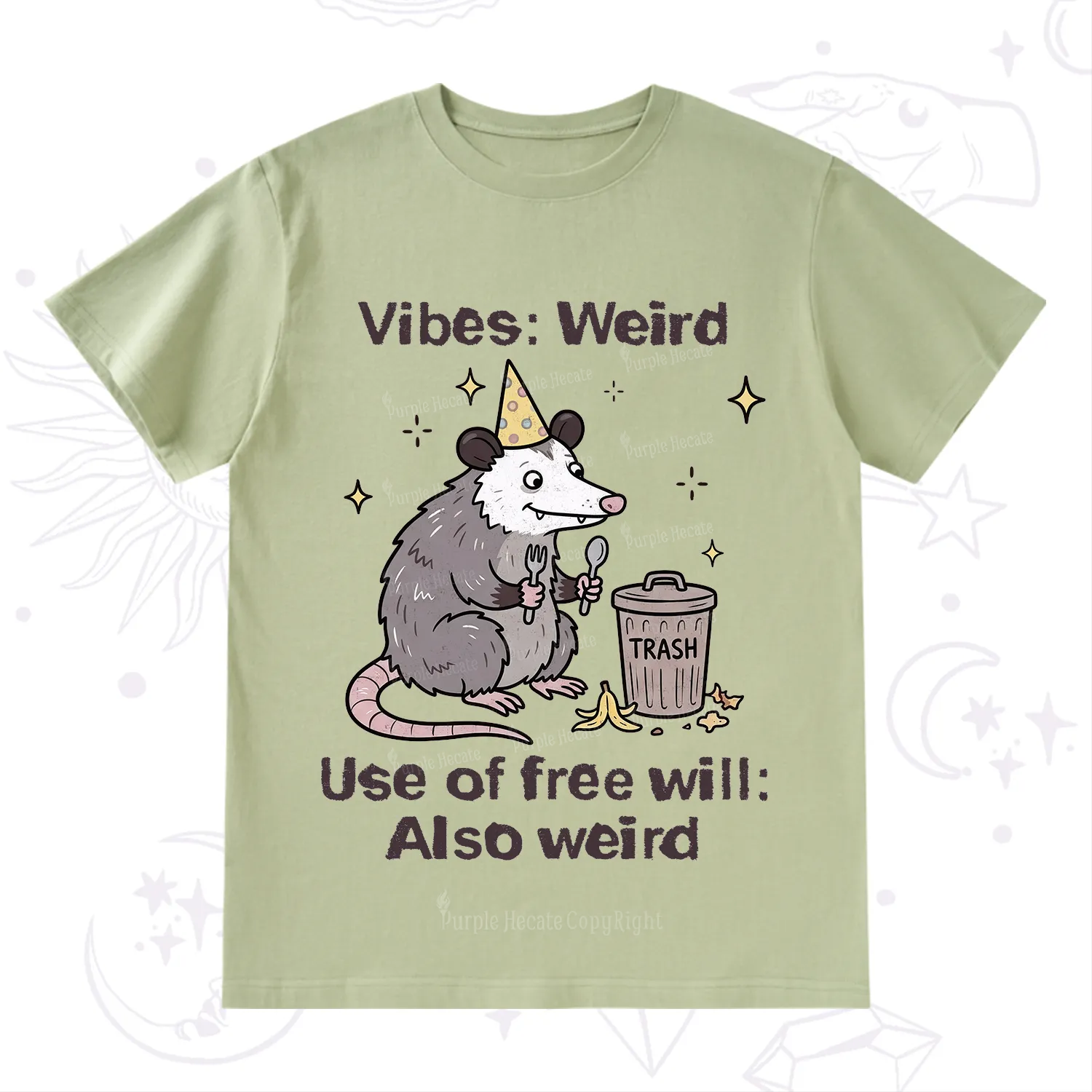 Purplehecate Weird Vibes Only Opossum T-Shirt