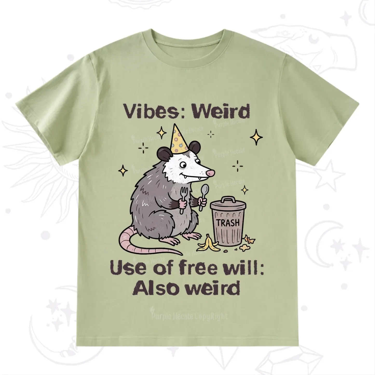 Purplehecate Weird Vibes Only Opossum T-Shirt