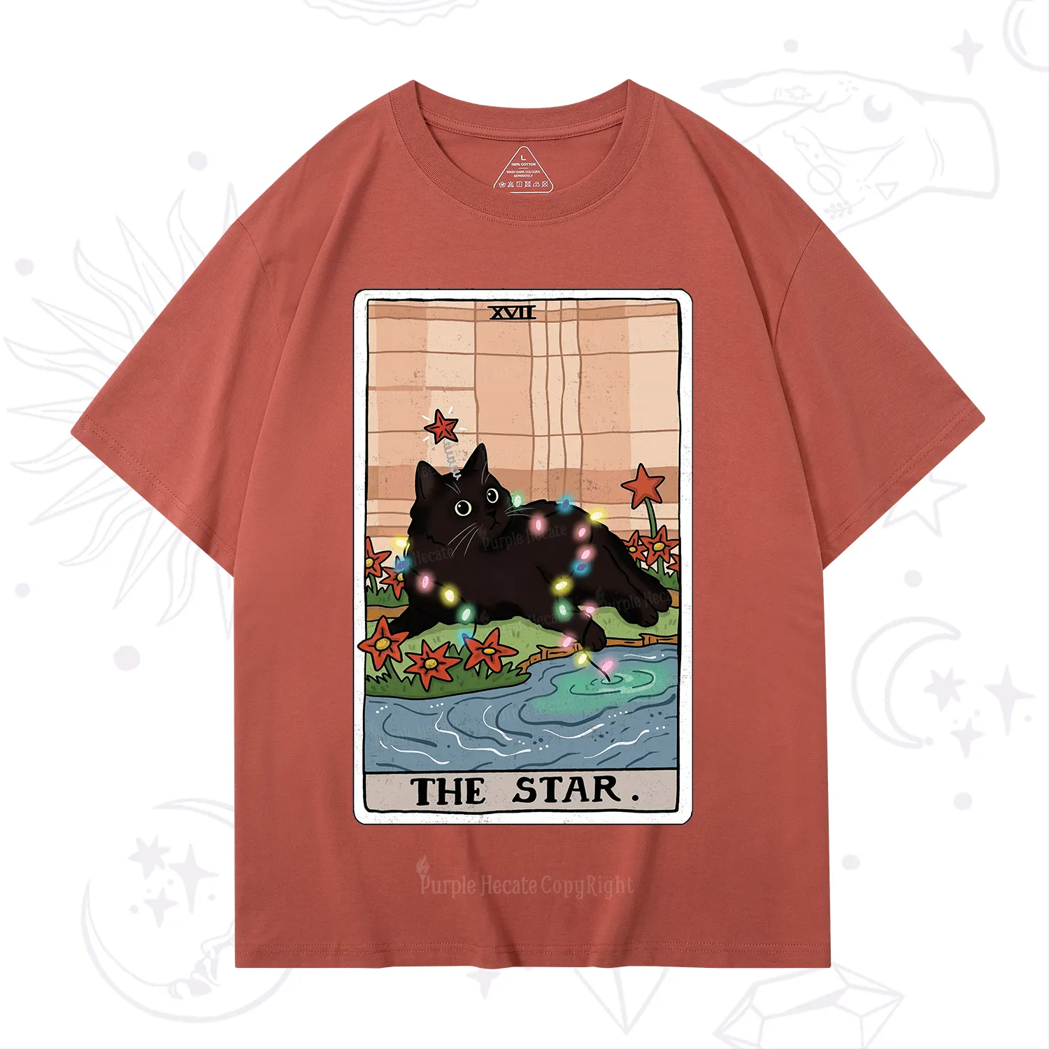 Purplehecate The Star Cat Tarot Card T-Shirt