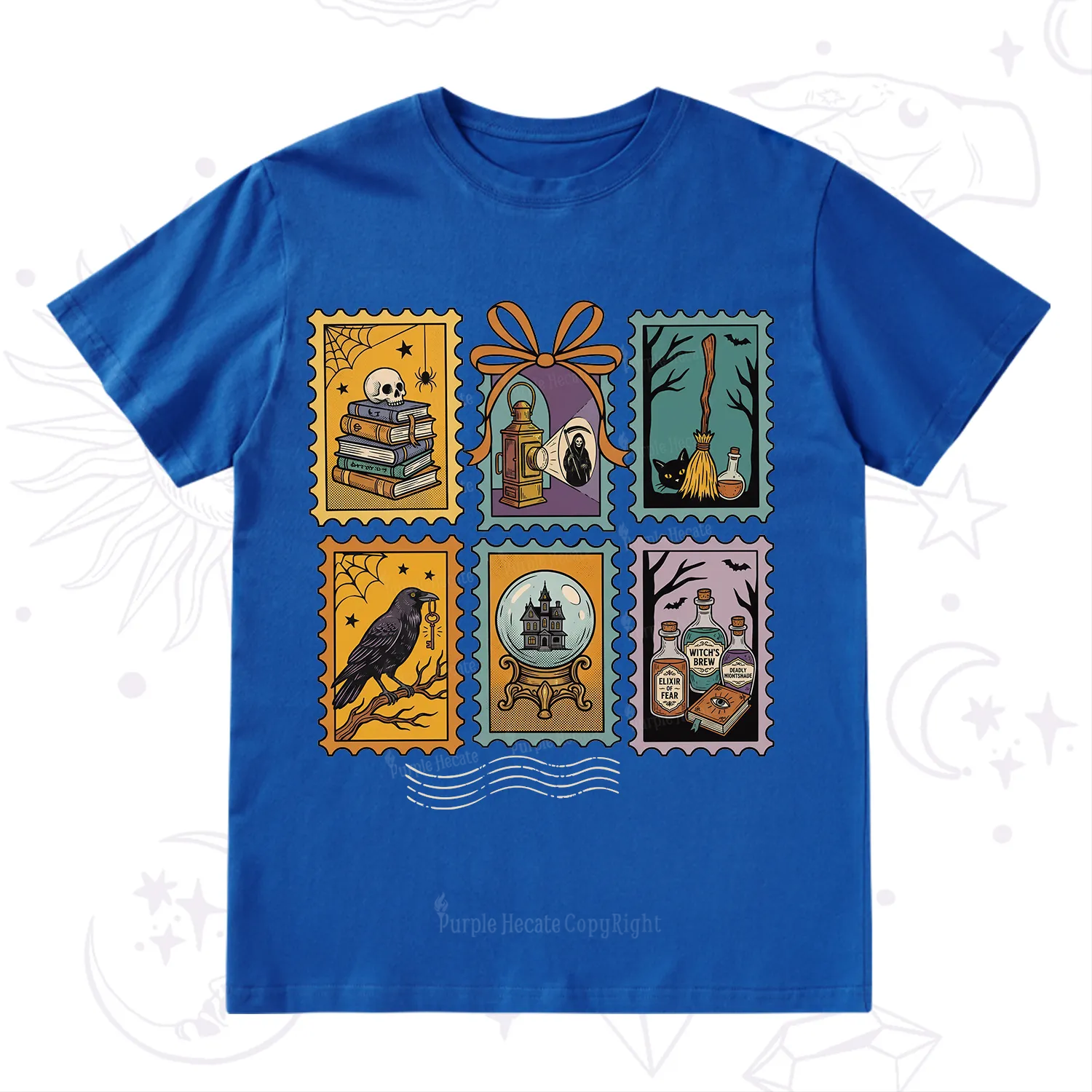 Purplehecate Halloween Witch Raven Castle Potions T-Shirt