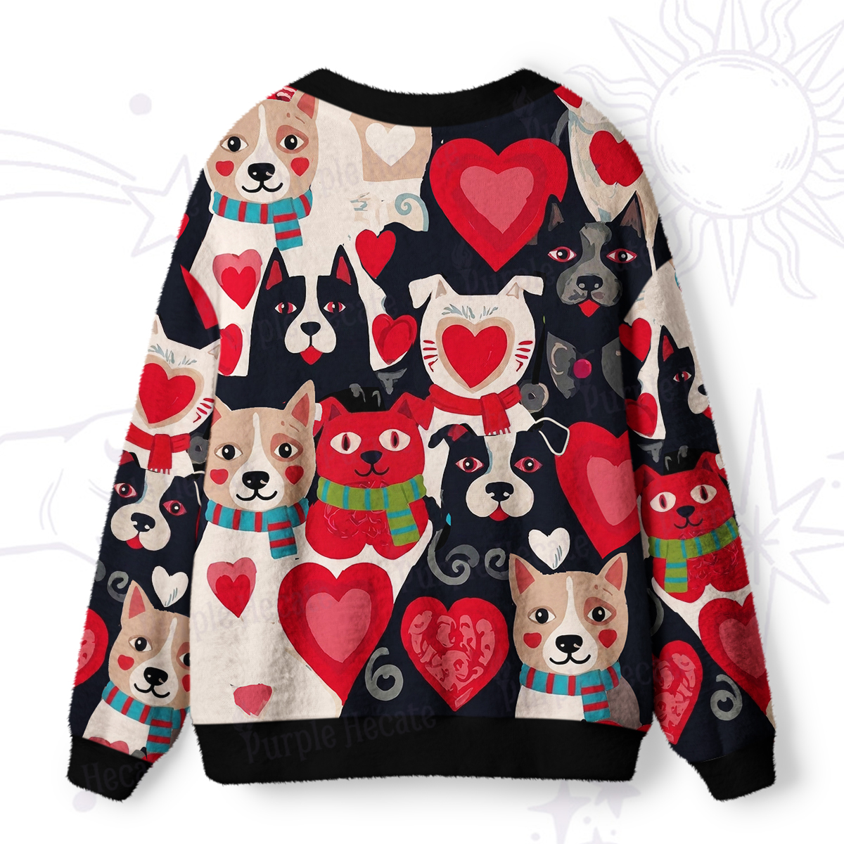 Purplehecate Puppy Love Ugly Cardigan Sweaters