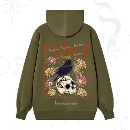 Purplehecate Funny F-Caw-F Crow Hoodie