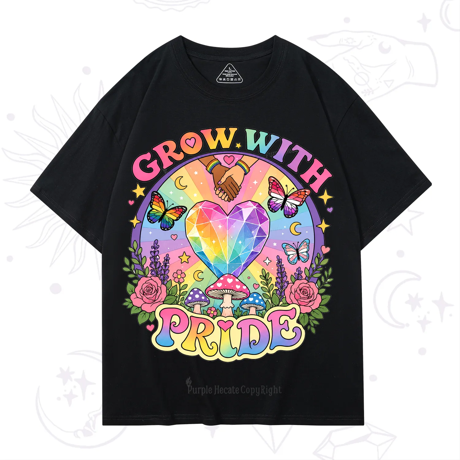 Purplehecate Grow With Pride Rainbow Heart T-Shirt