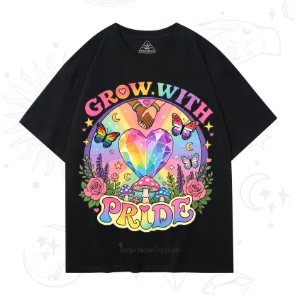 Purplehecate Grow With Pride Rainbow Heart T-Shirt