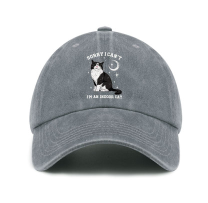 Purplehecate Sorry I Can't Go I'm an Indoor Cat Baseball Cap