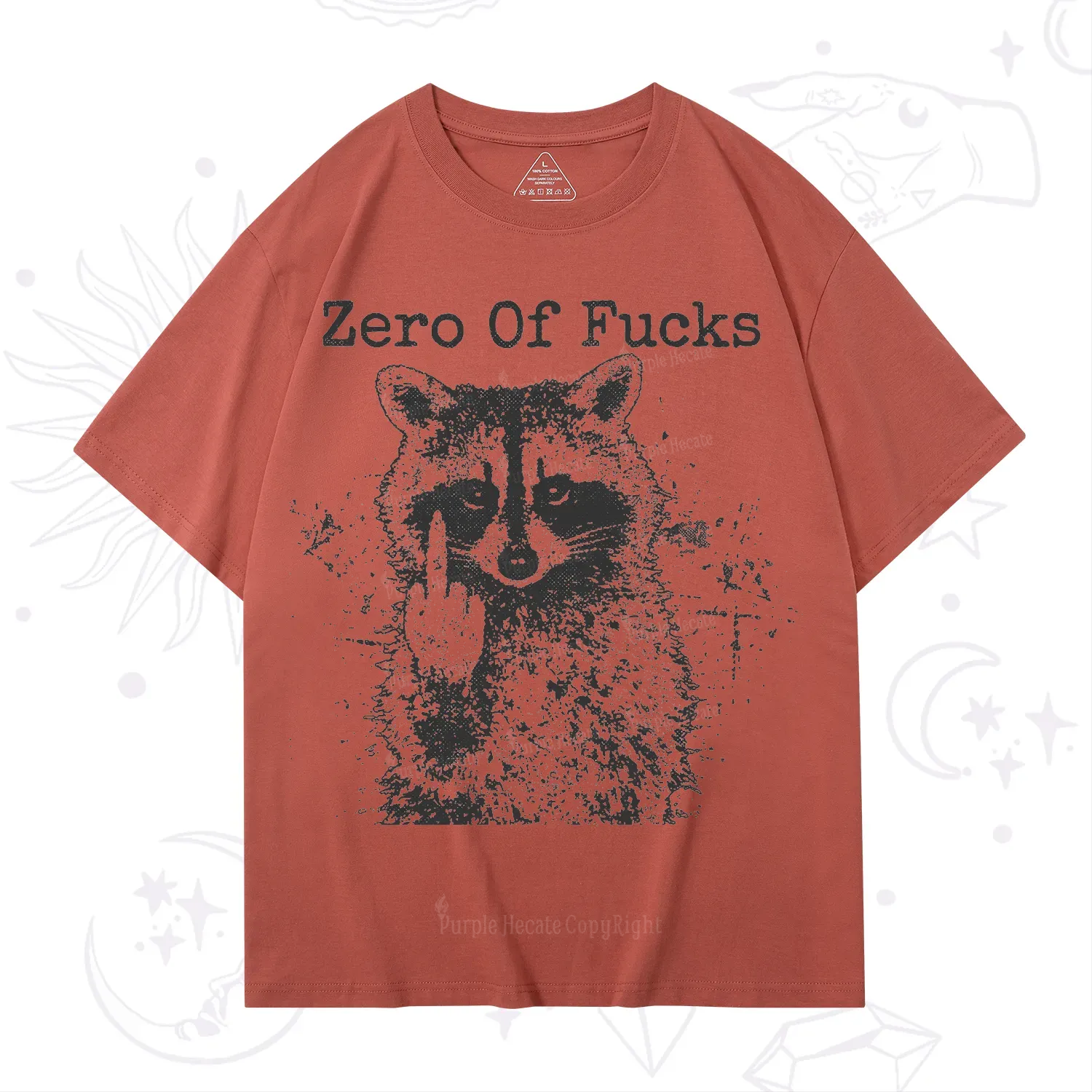 Purplehecate Zero Of Fucks Raccoon T-Shirt