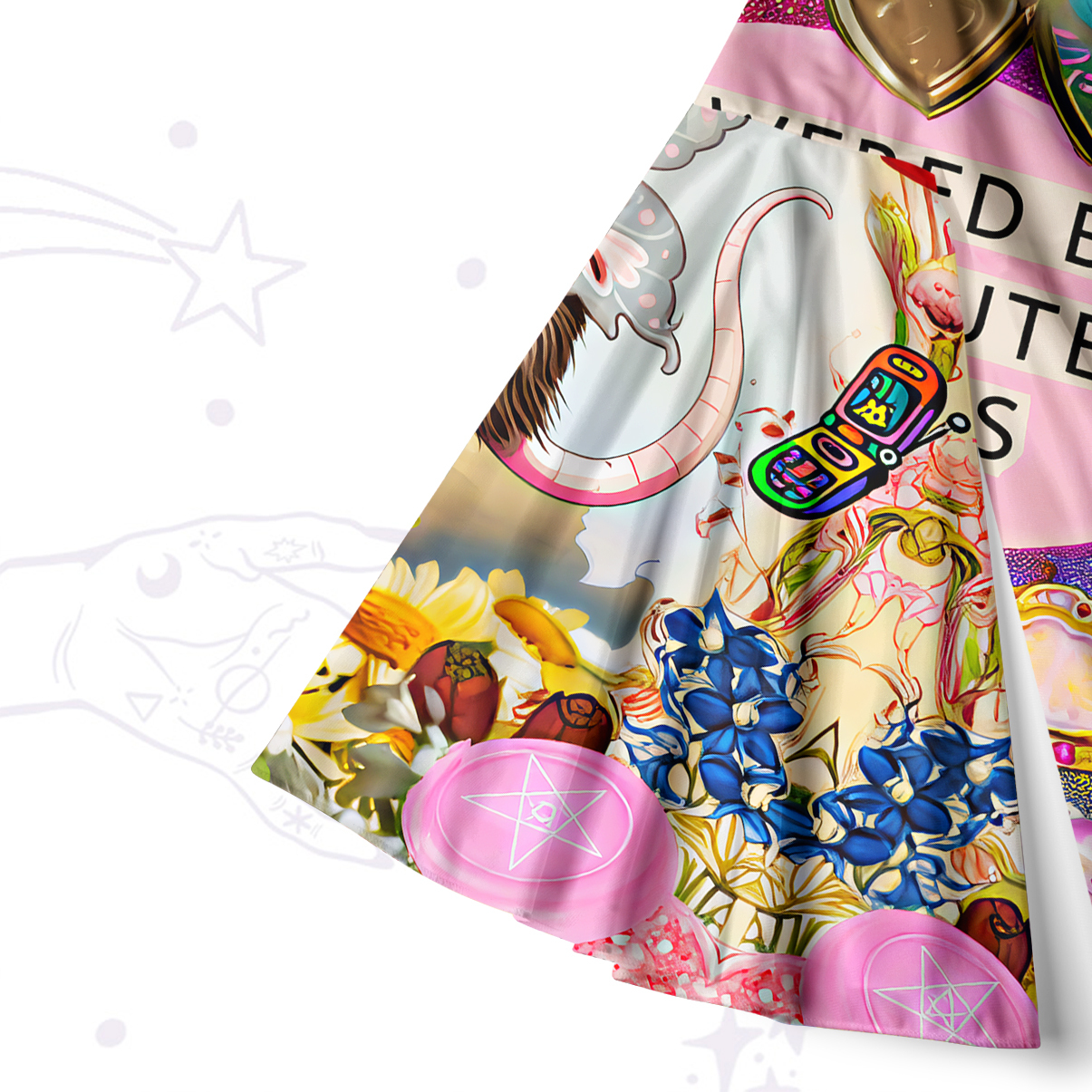 Purplehecate The Opossum Queen's Hoard Bell Sleeve Dress