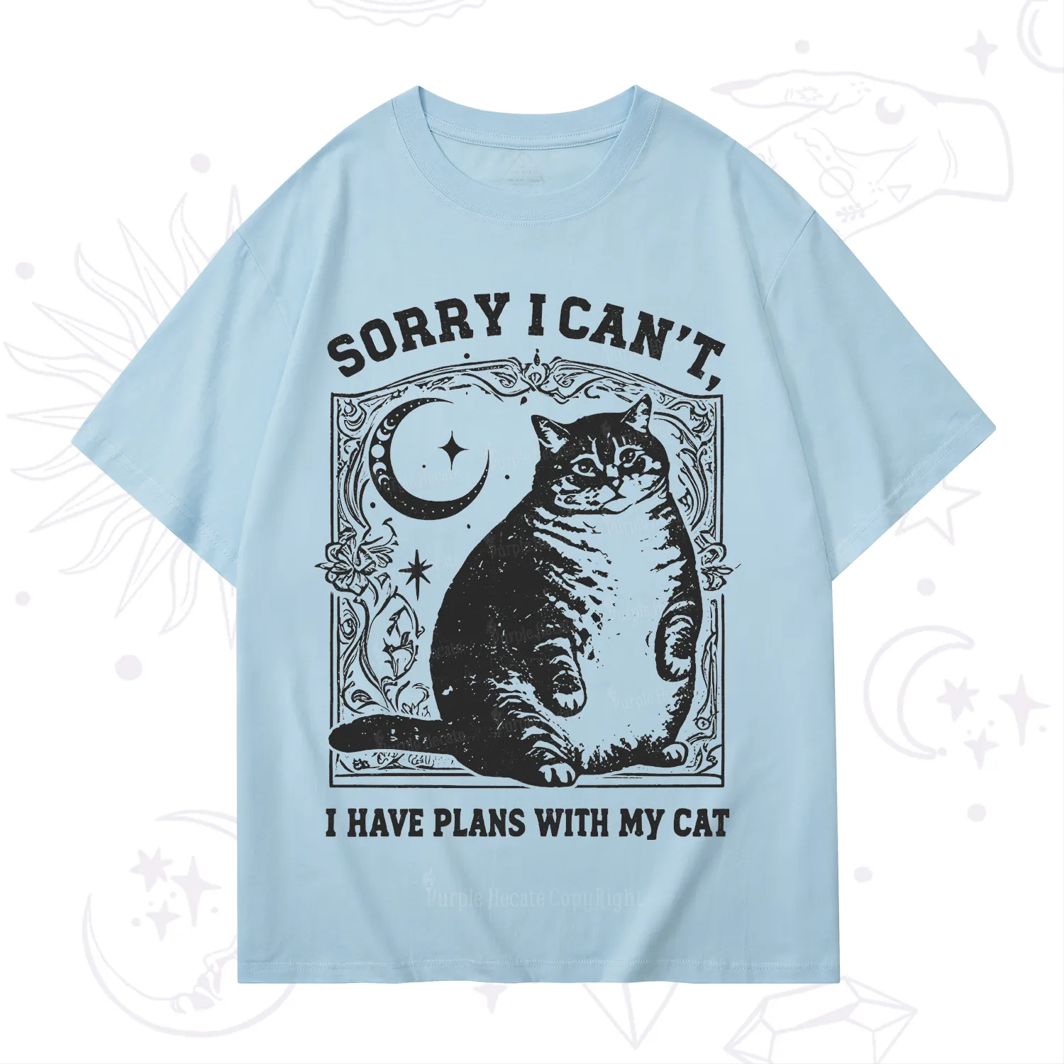 Purplehecate Sorry I Can't I Have Plans With My Cat T-Shirt