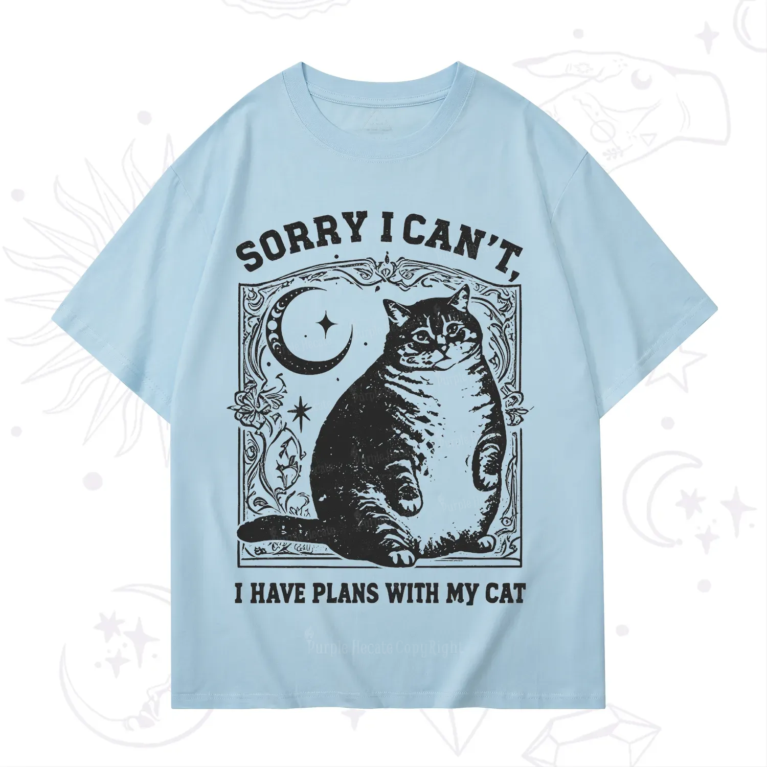 Purplehecate Sorry I Can't I Have Plans With My Cat T-Shirt