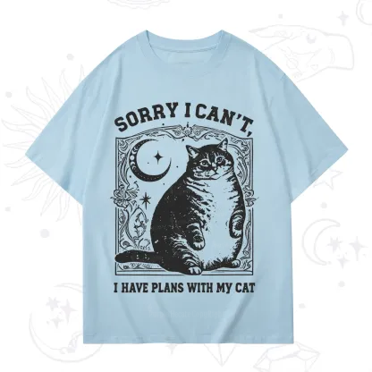 Purplehecate Sorry I Can't I Have Plans With My Cat T-Shirt