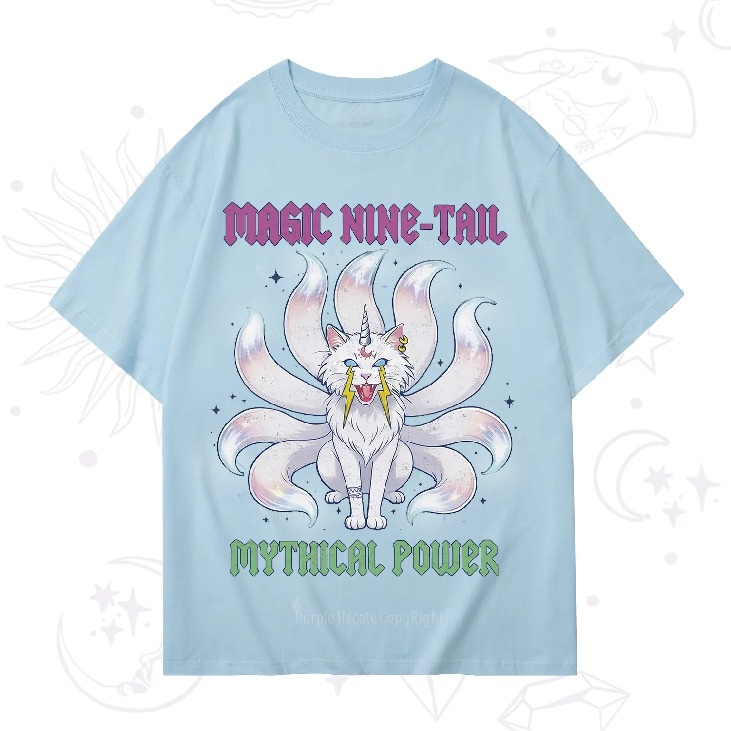 Purplehecate Magic Nine Tail Cat T-Shirt