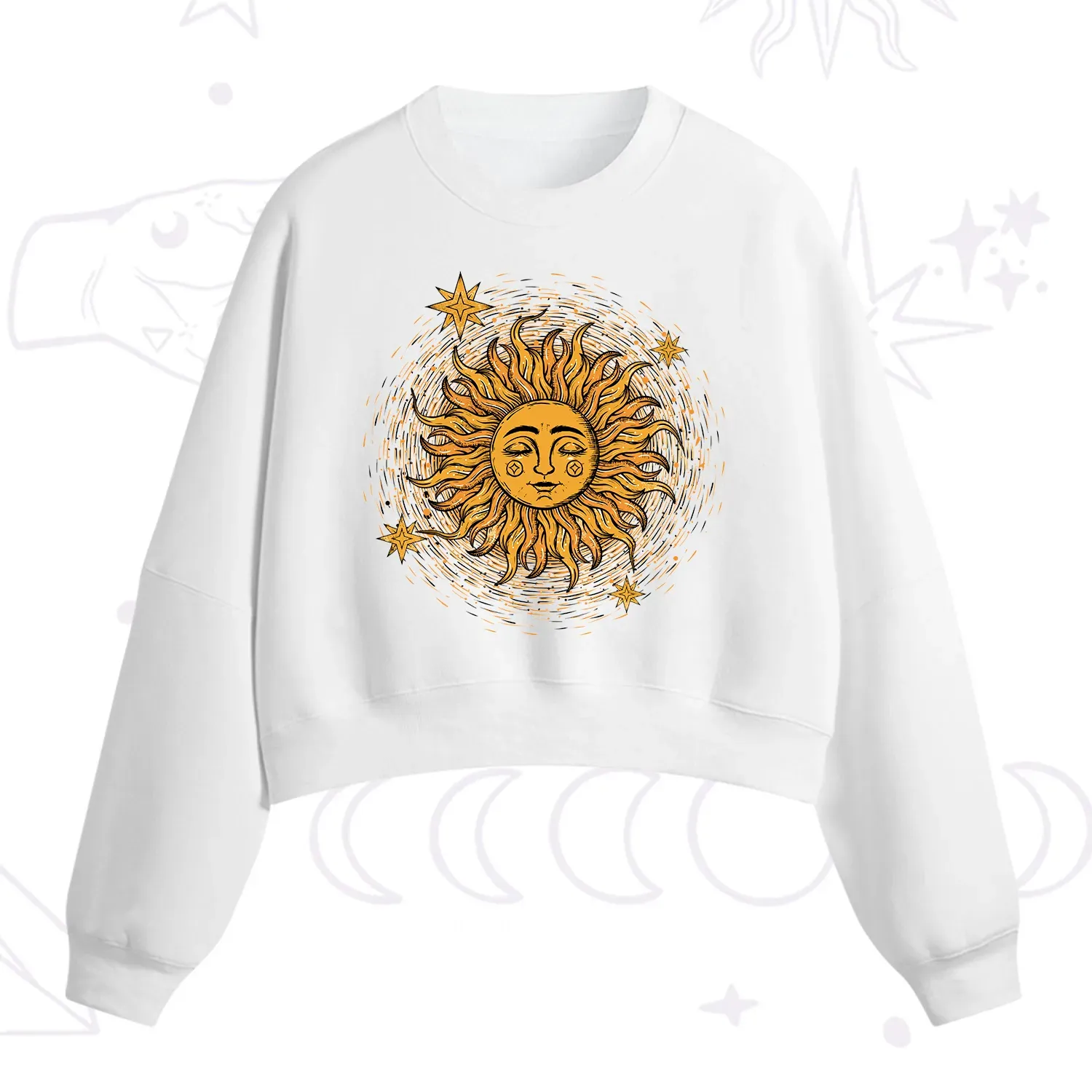 Purplehecate Celestial Sun Fleece Cropped Sweatshirt