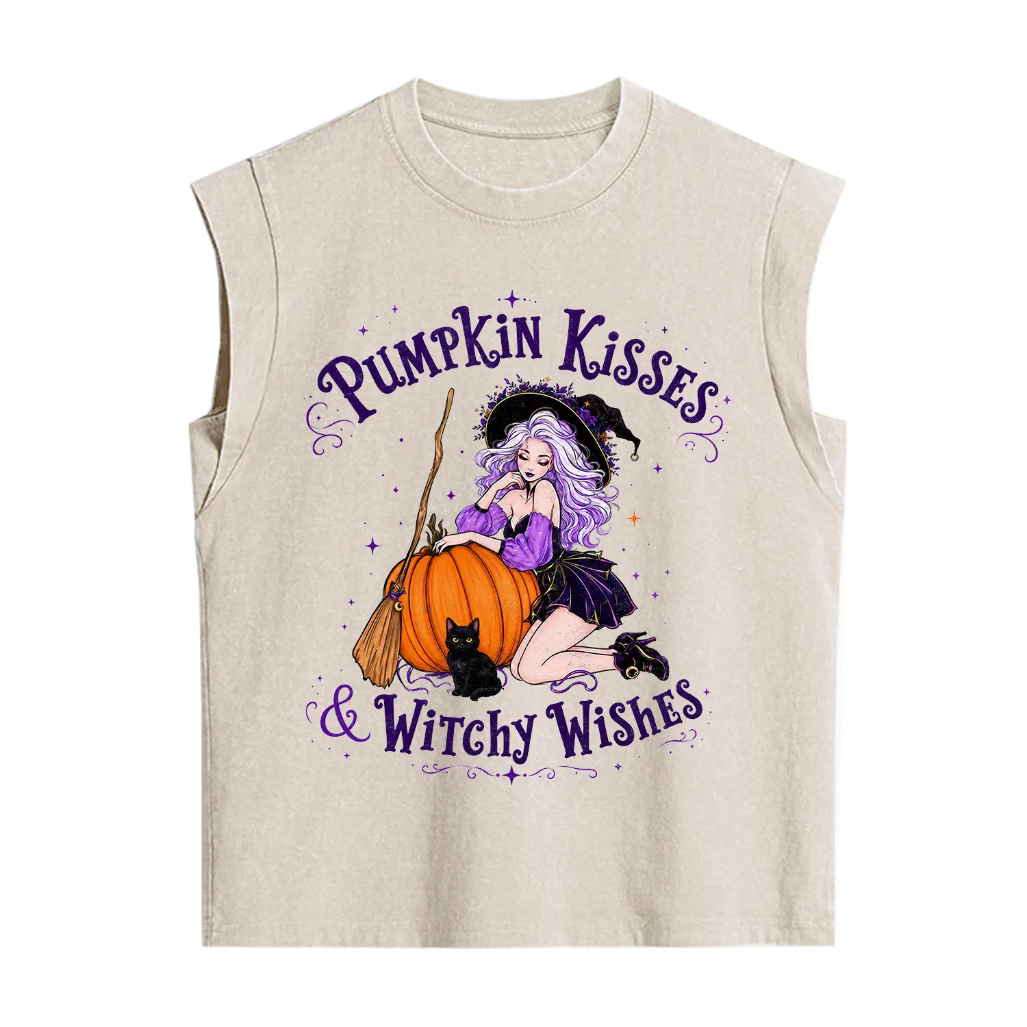 Purplehecate Pumpkin Kisses & Witchy Wishes Vintage Washed Tank