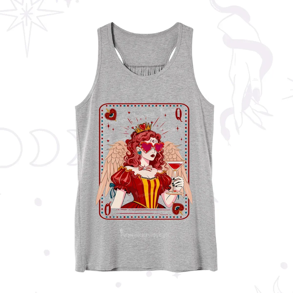 Purplehecate Queen of Hearts Angel Graphic Tank