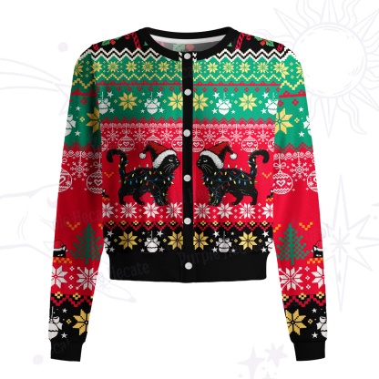 Purplehecate Cute Cat Christmas Knit Cardigan