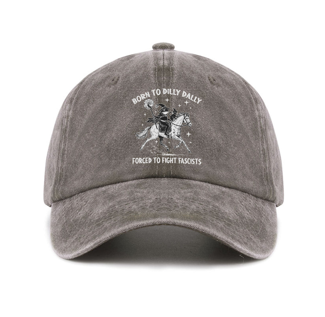 Purplehecate Born To Dilly Dally Forced to Fight Fascists Baseball Cap