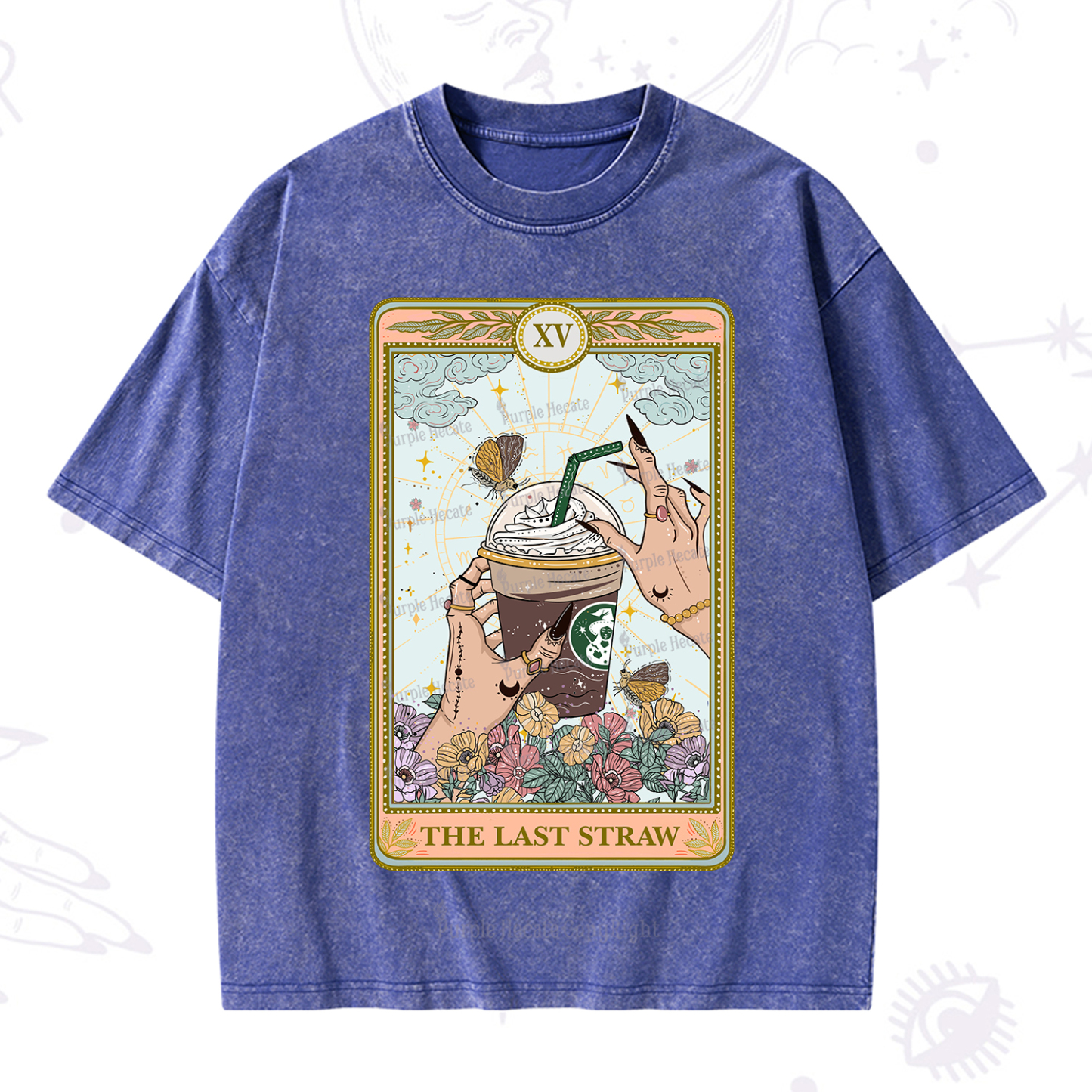 Purplehecate The Last Straw Tarot Washed T-Shirt