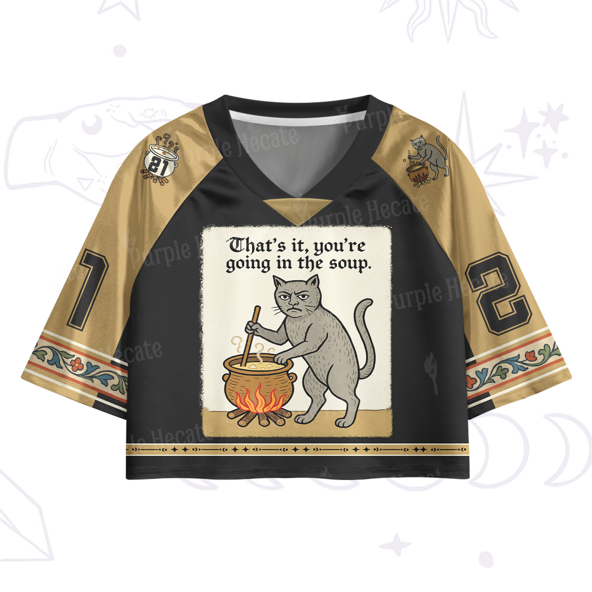 Purplehecate That's It You're Going in the Soup Crop Jersey Top