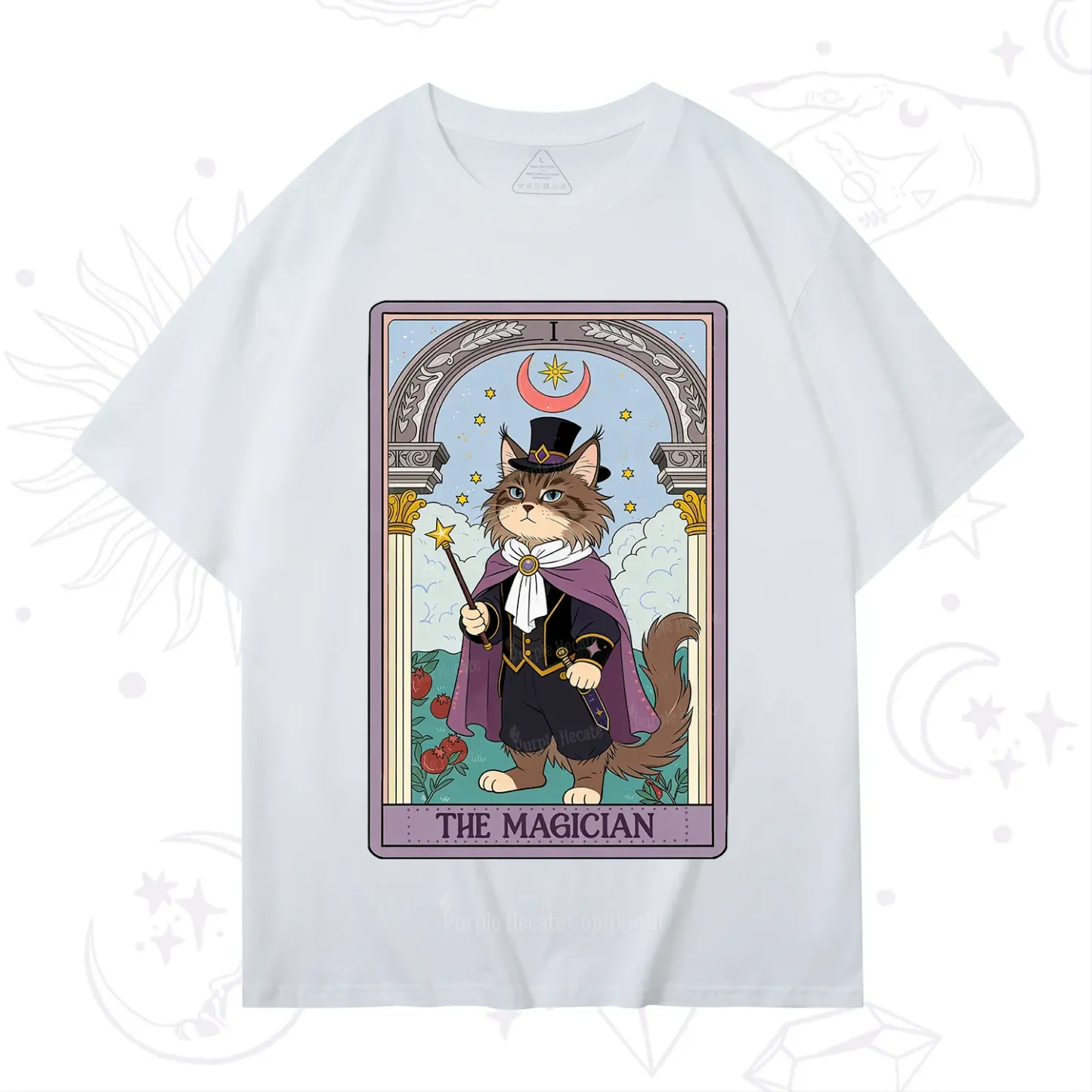 Purplehecate The Magician Cat Tarot T-Shirt