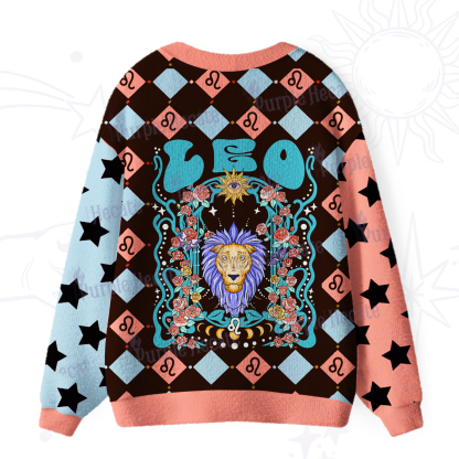 Purplehecate Leo Spirit Zodiac Ugly Cardigan Sweaters