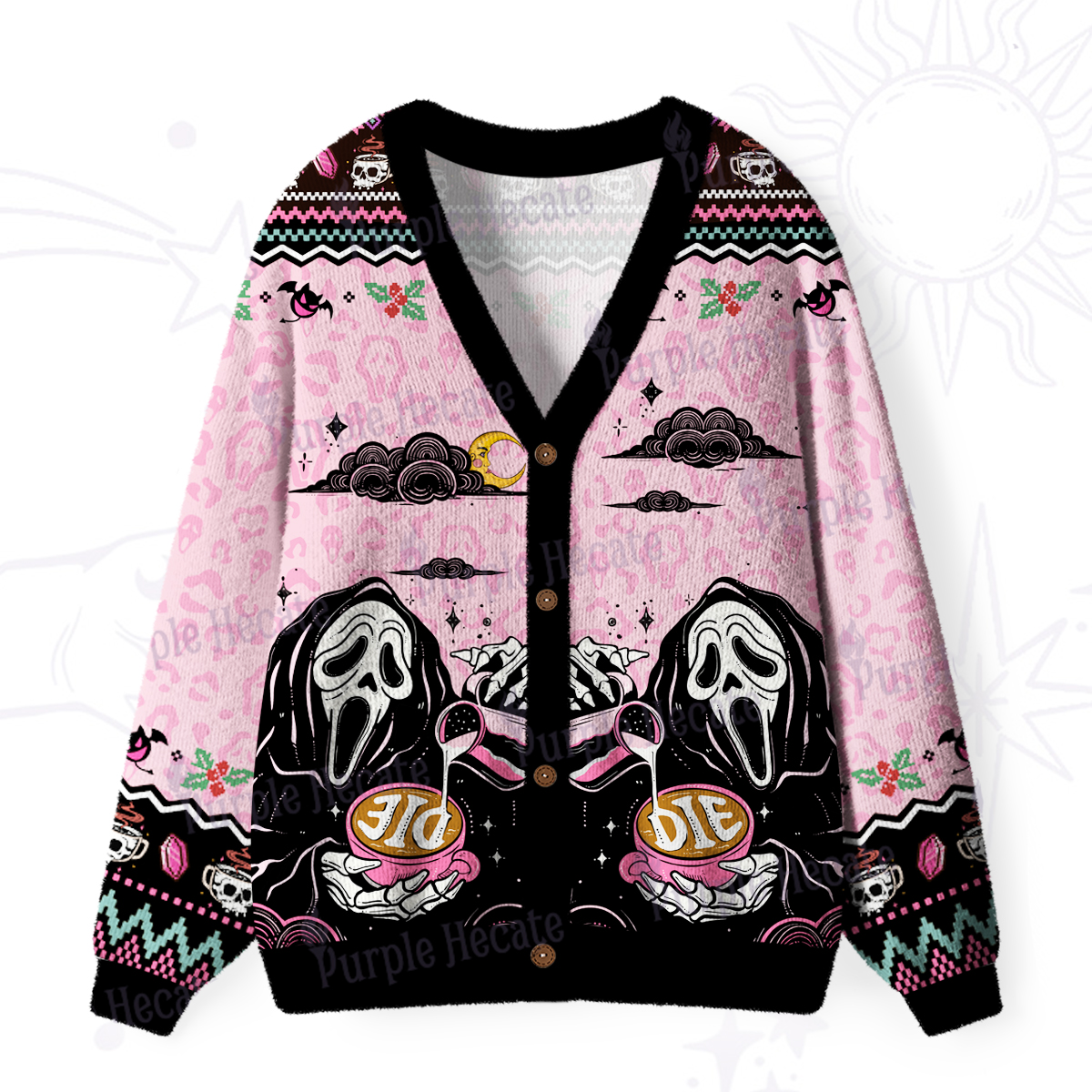 Purplehecate The You Can Learn Latte Art Ugly Cardigan Sweaters