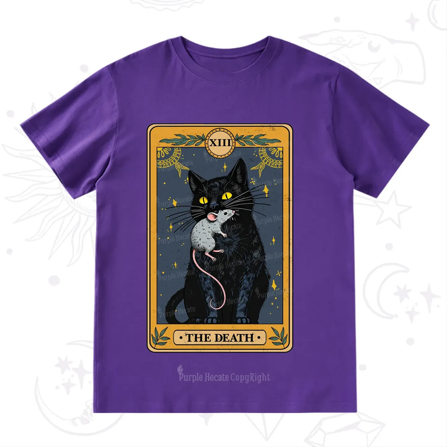Purplehecate The Death Tarot Cat T-Shirt