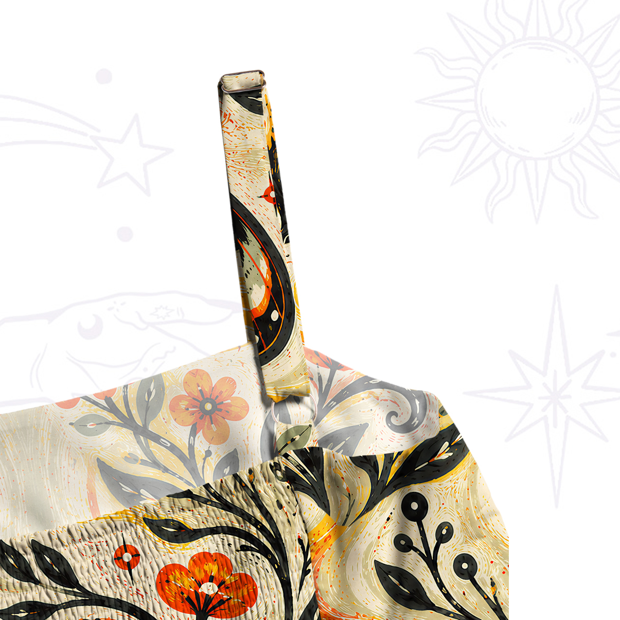 Purplehecate Autumn Moon Moth Guardian Graphic Wide Straps Maxi Dress
