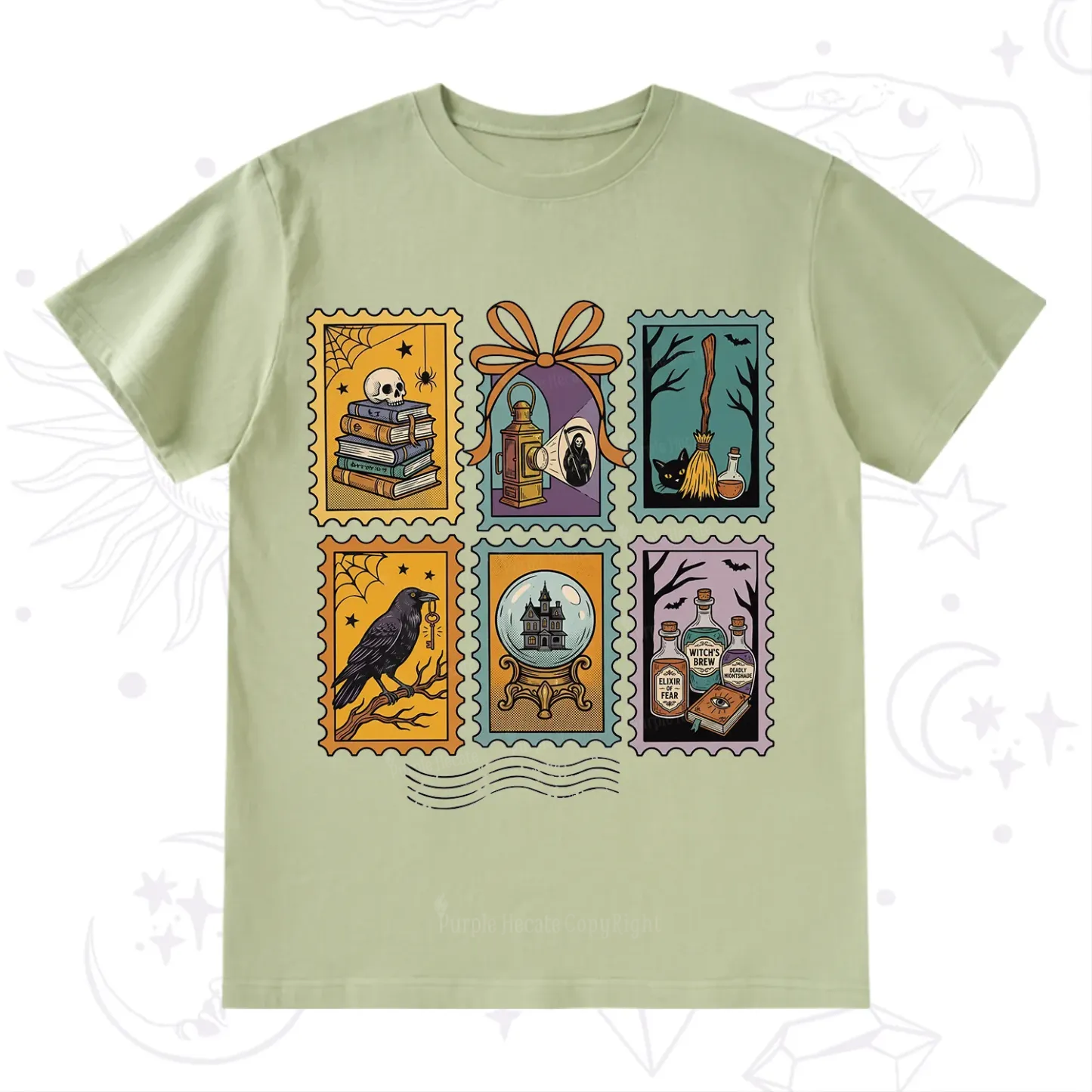 Purplehecate Halloween Witch Raven Castle Potions T-Shirt
