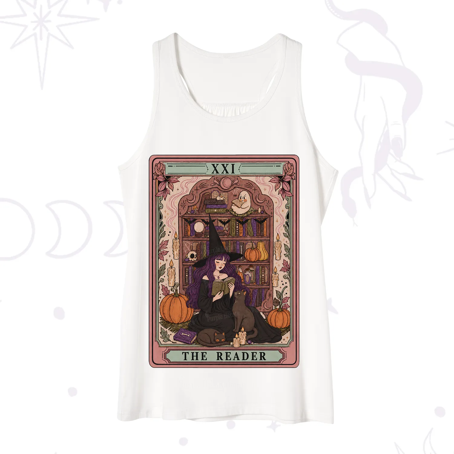 Purplehecate The Reader Tarot Bookish Witch Tank