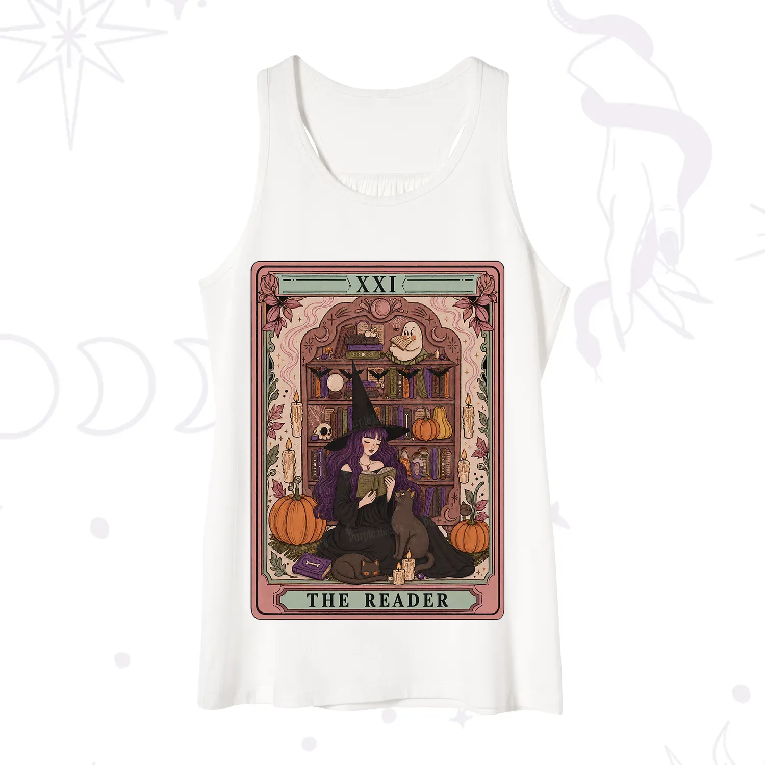 Purplehecate The Reader Tarot Bookish Witch Tank